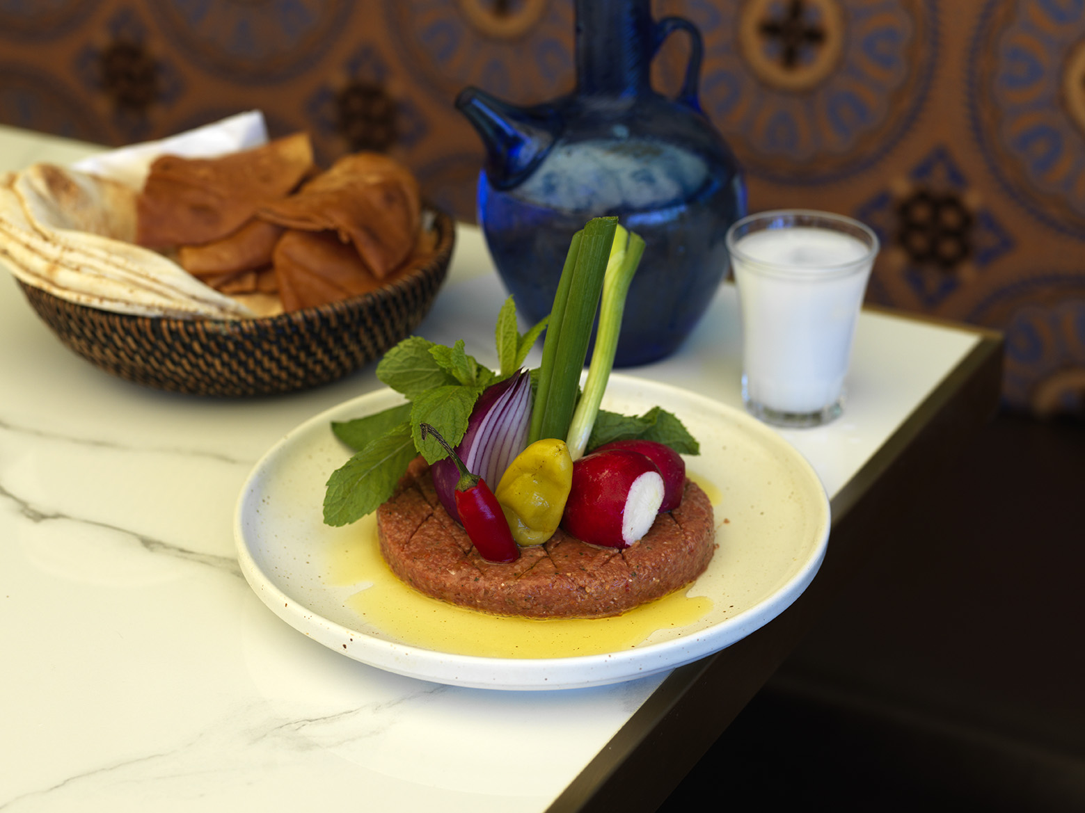 Lamb kibbe nayya - rumoured to be an aphrodisiac and perfect washed down with a glass of Arak.