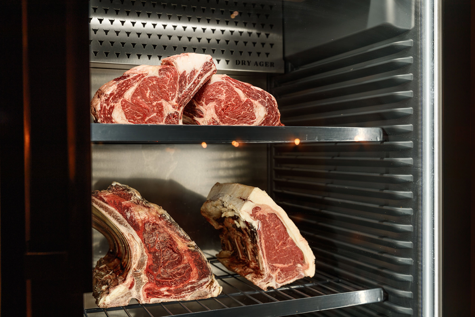 Western Sydney University beef in the Royal’s purpose-built dry age cabinet. 