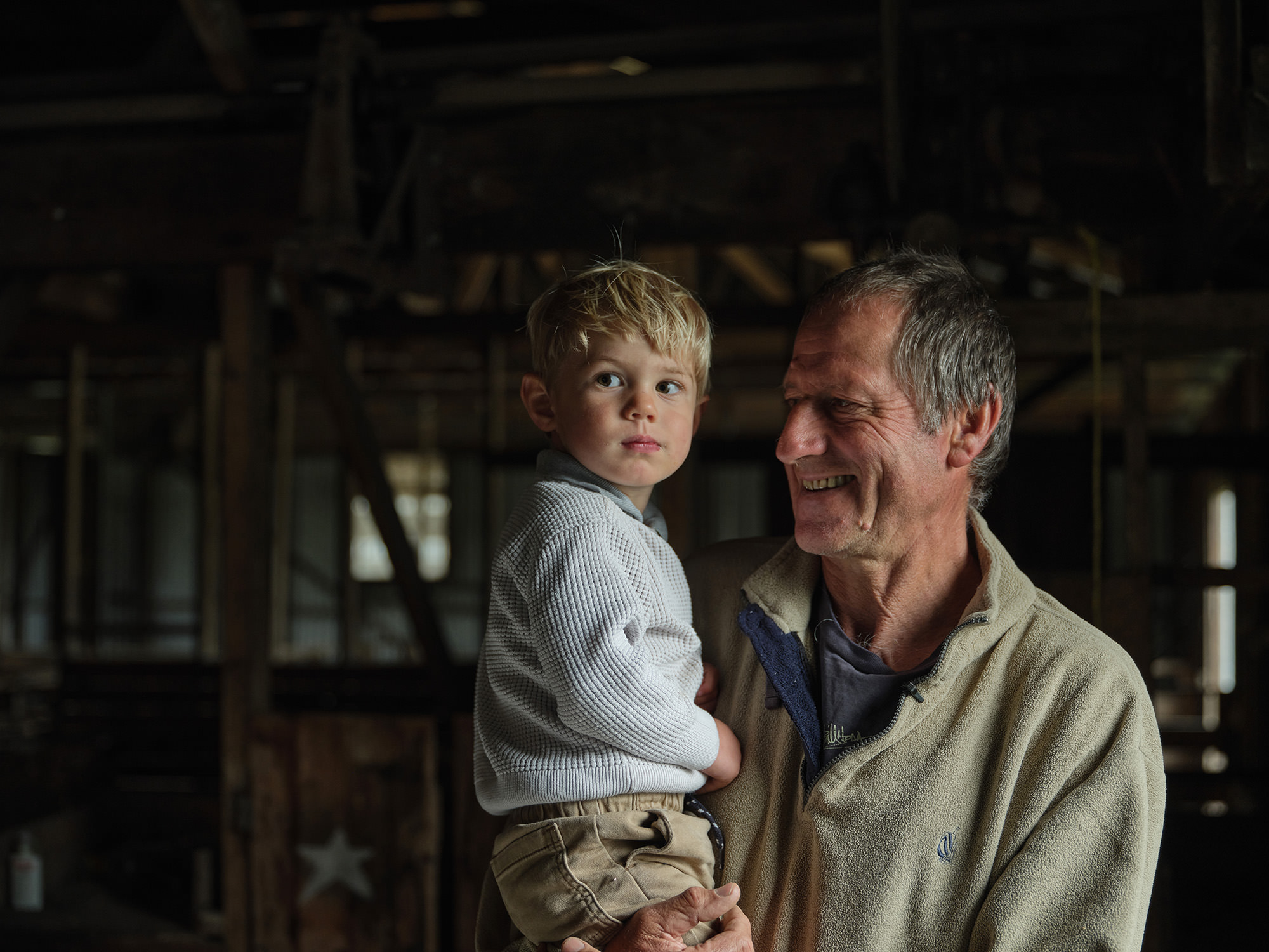 Shane Blundy from Cherry Tree Downs Organics and his grandson Charlie.