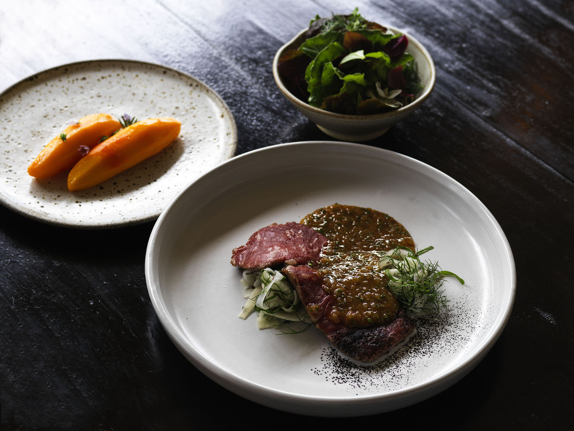Pilot’s take on a pub classic – sirloin steak with pepper sauce.