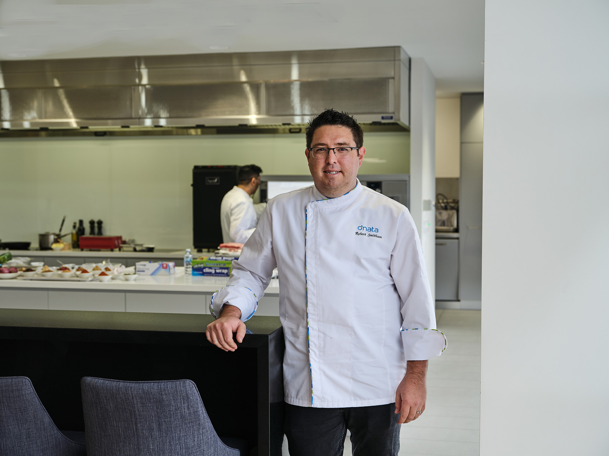 dnata catering’s Head of Culinary Robert Smithson in the Melbourne Innovation Kitchen.
