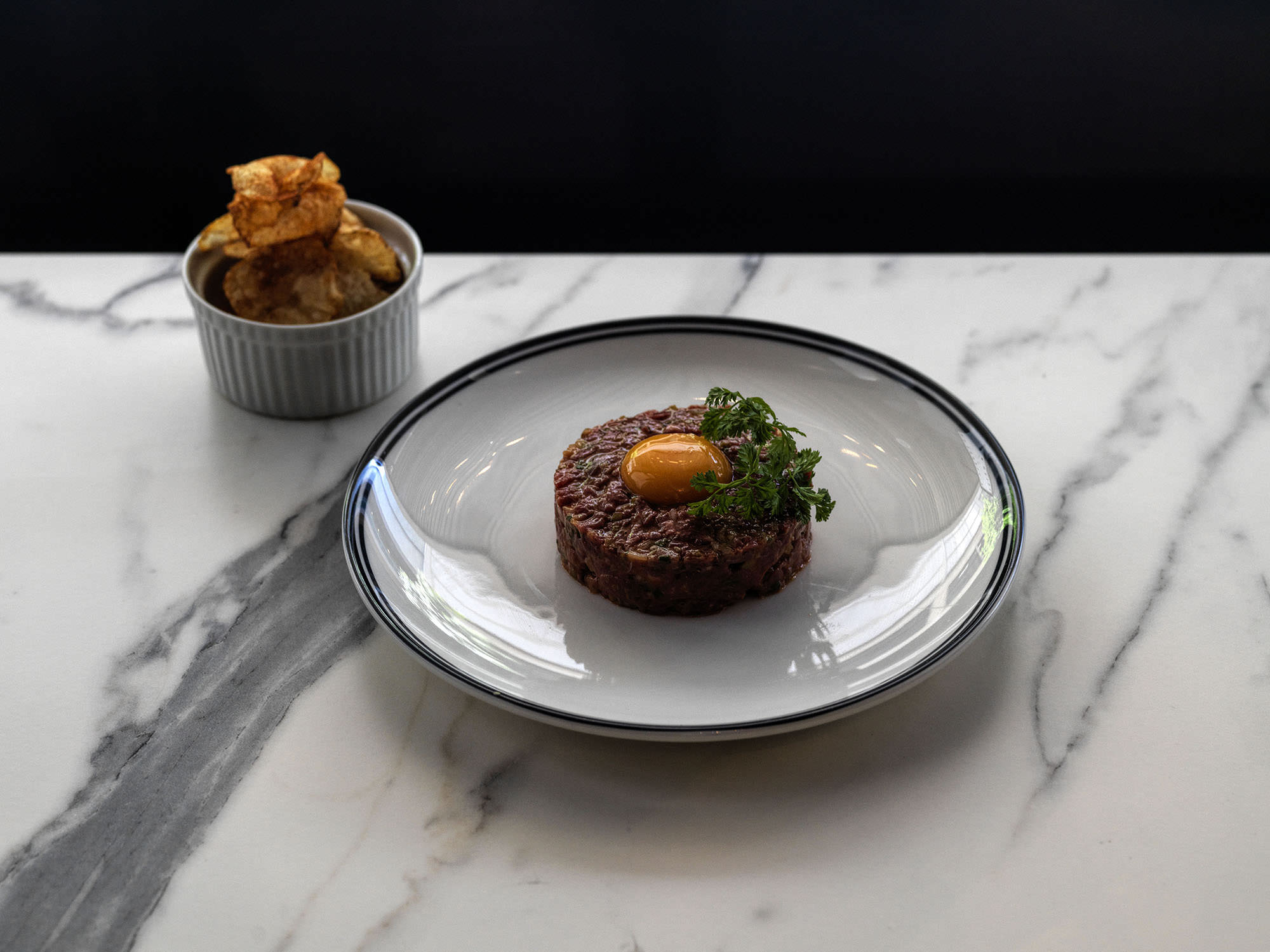 Classics for a reason - the steak tartare at Rothwell’s Bar & Grill.
