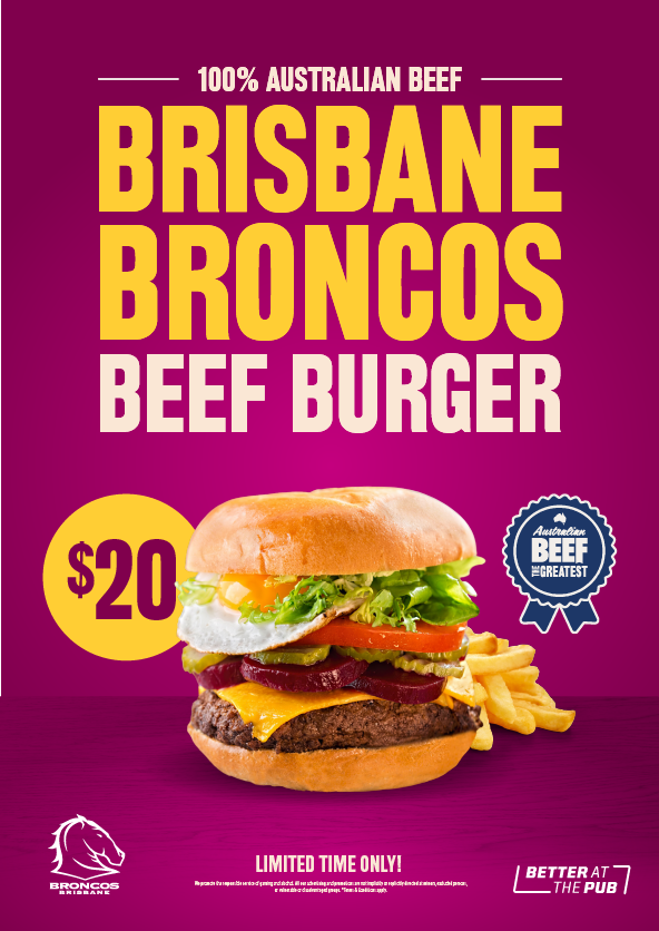 The Brisbane Broncos Burger promotion ran at 112 ALH venues during NRL finals