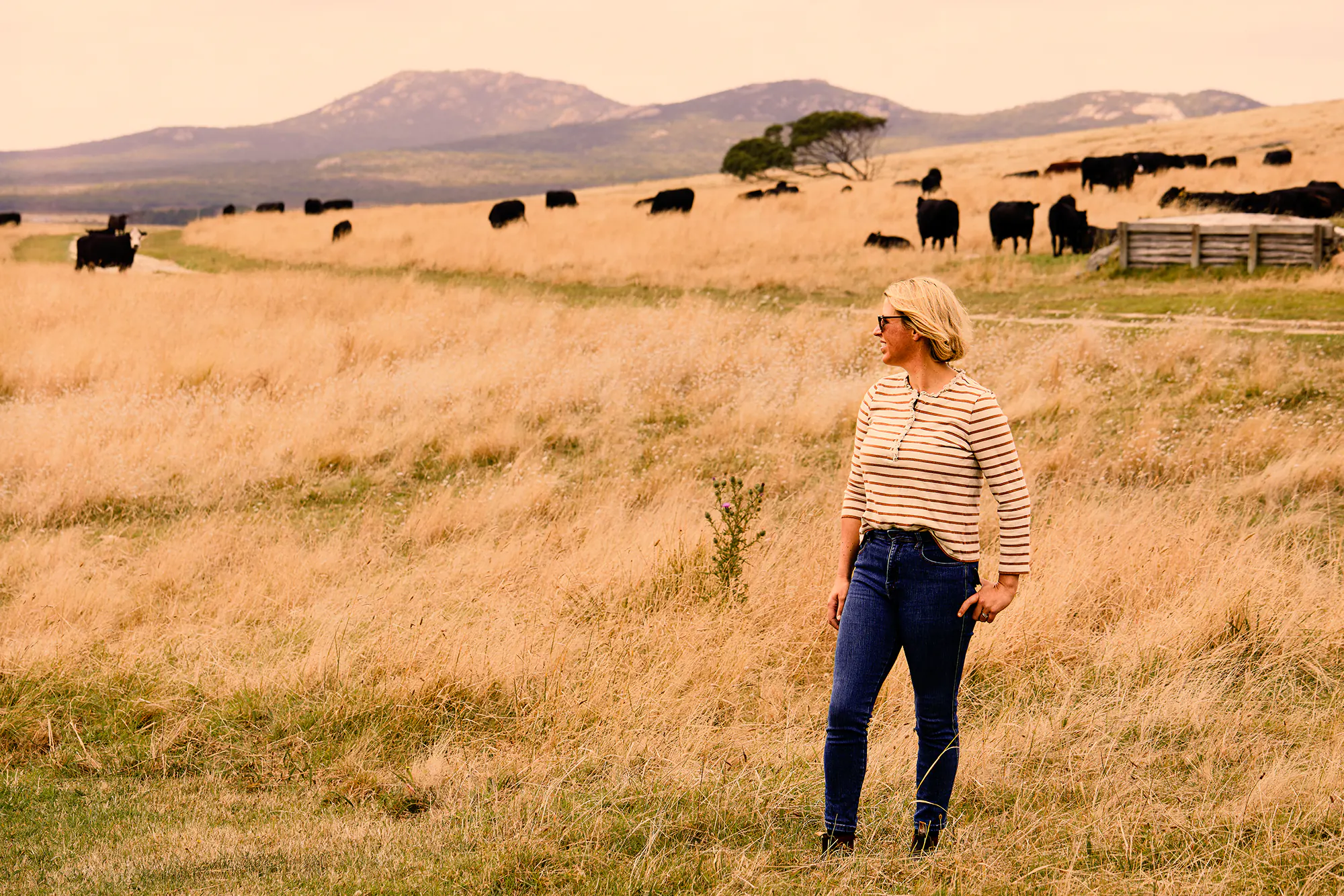 Jo Youl on her family property Quoin Farm on Flinders Island
