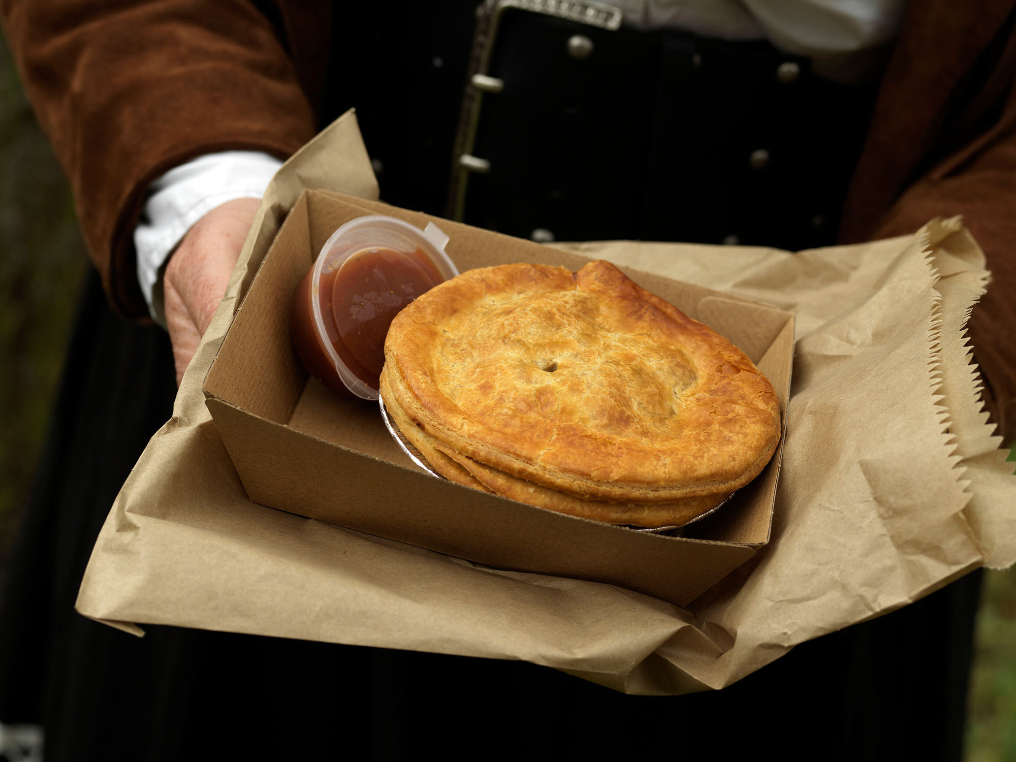 Grab your Johnny Ripe beef pie to go and enjoy it amongst the lavender fields